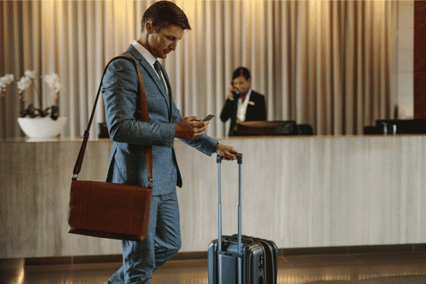 man on business travel